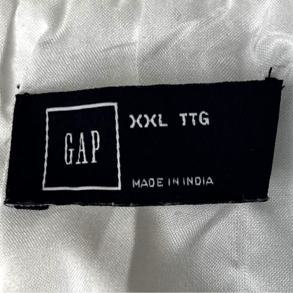 Gap Long Sleeve Embroidered Dress with Waist Tassel in White & Navy - Picture 12 of 12